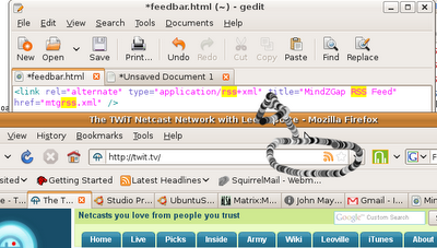 Firefox renders TWiT.tv with RSS Button