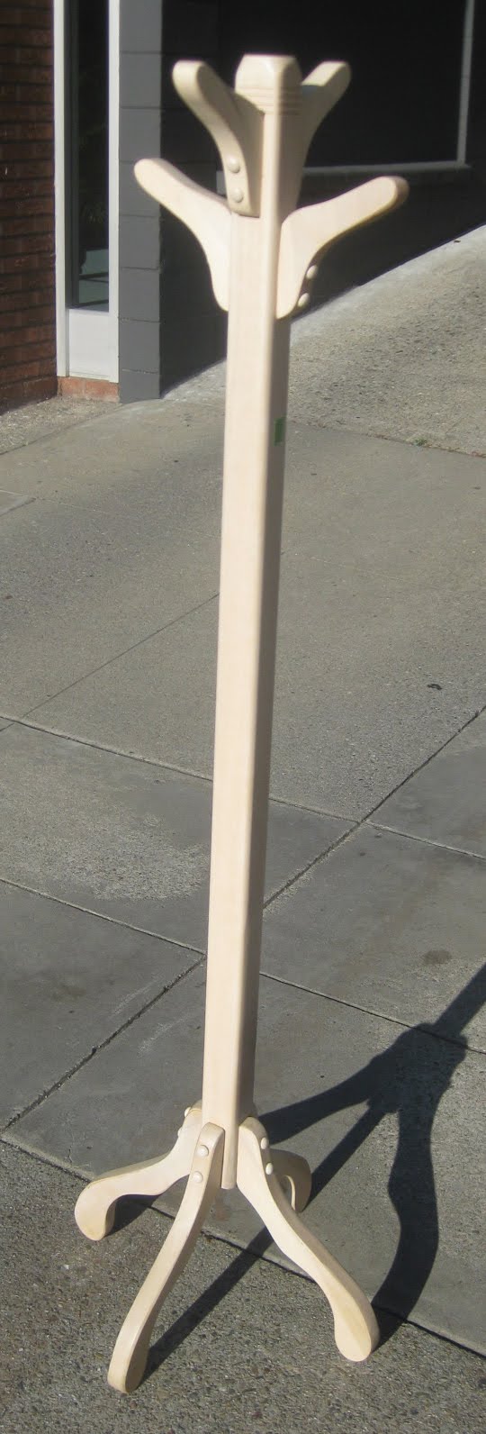 UHURU FURNITURE & COLLECTIBLES SOLD White Washed Oak Coat Rack 40