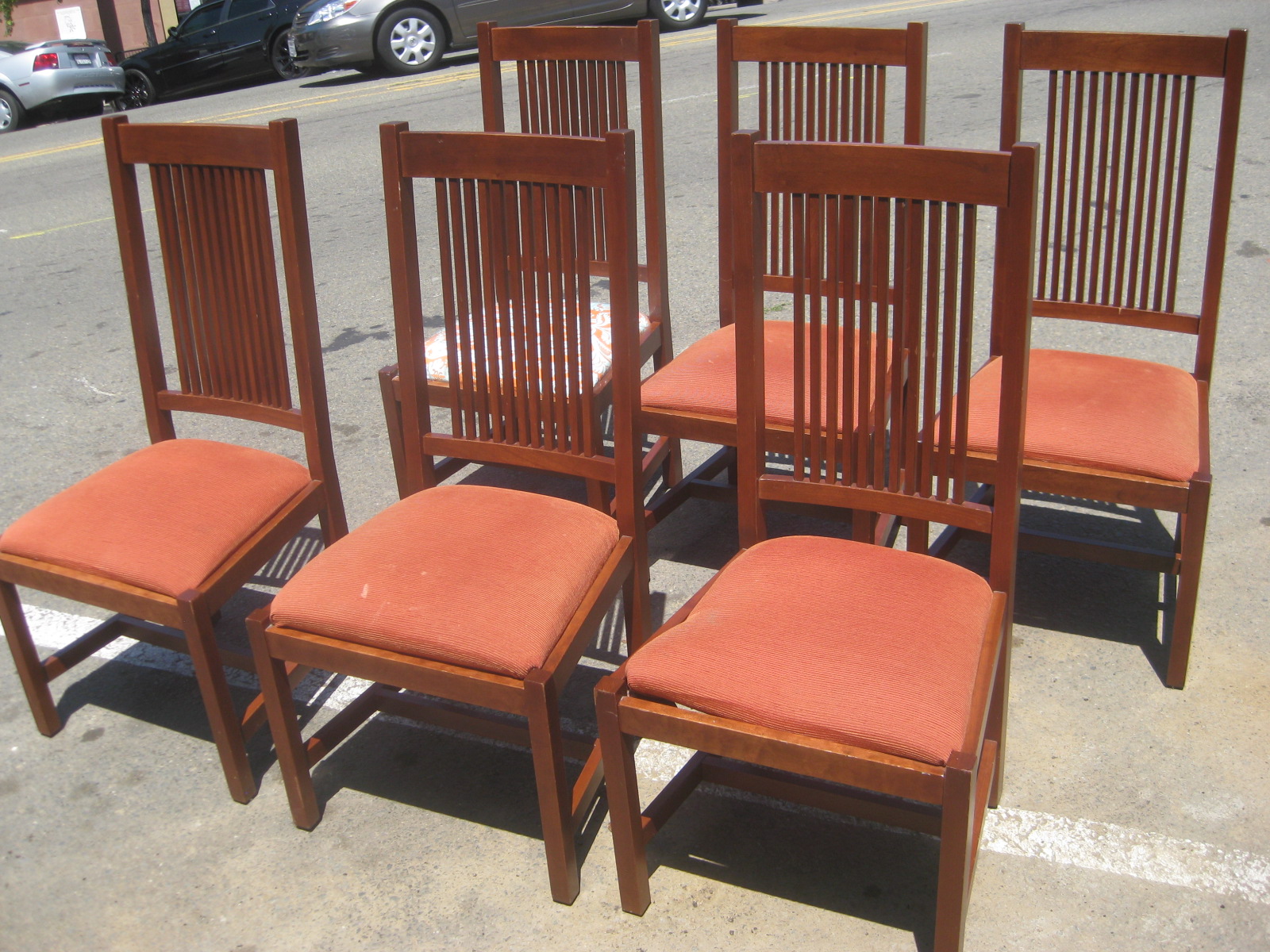 UHURU FURNITURE & COLLECTIBLES SOLD 6 High Back Mission Chairs 300