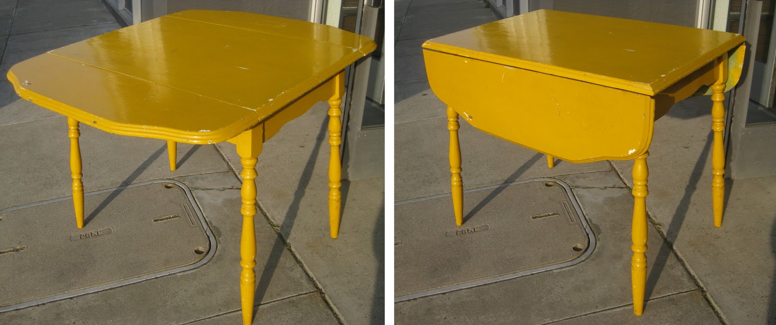 UHURU FURNITURE & COLLECTIBLES: SOLD - Drop-leaf Wooden Table - $65