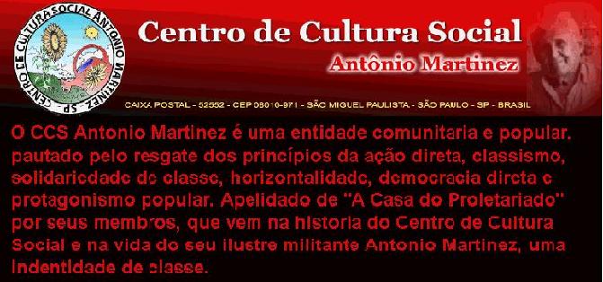 CENTRO DE CULTURA SOCIAL ANTÔNIO MARTINEZ