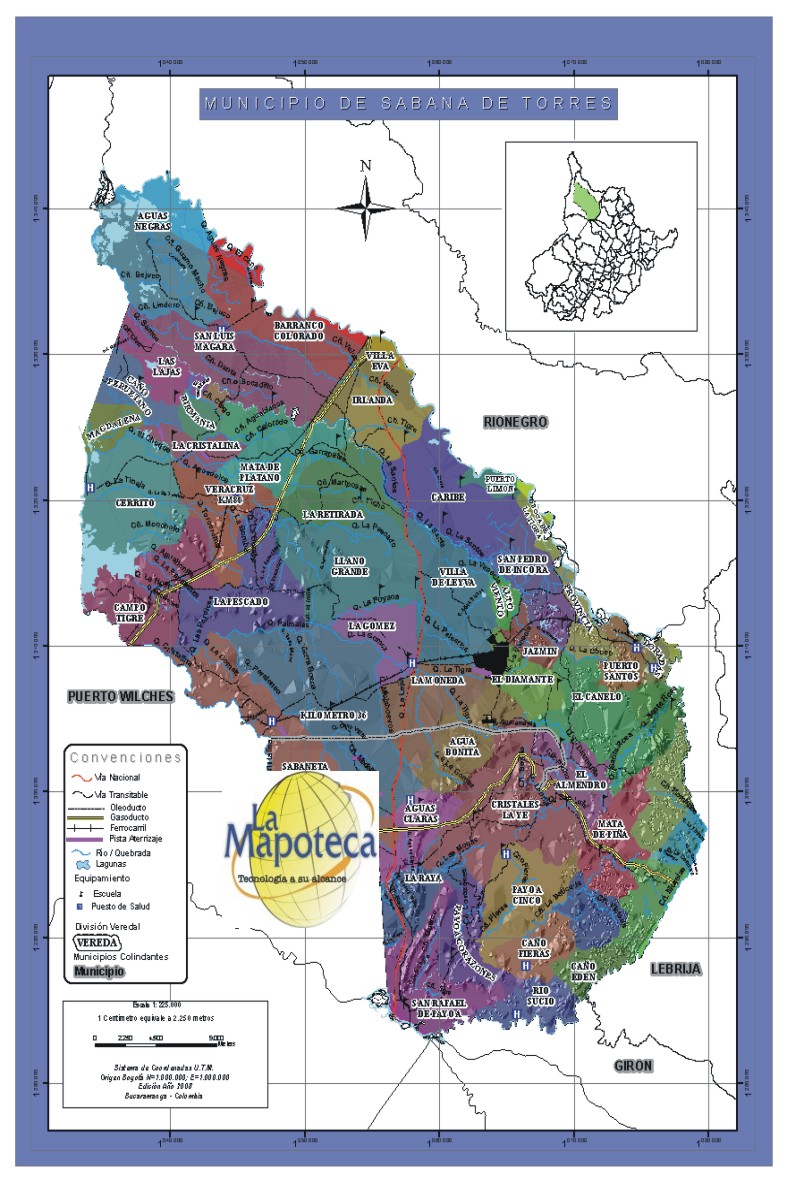 Atlas de Santander Municipios Provincias y Veredas SABANA DE TORRES