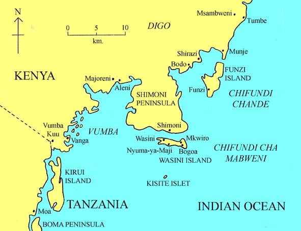 Wasini Island Map Wasini Island Map