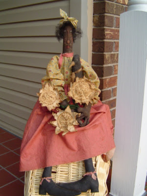 Plant a Garden with crow and sunflower doll pattern Raggedy Rhondas, plant a garden doll pattern, folk art crow