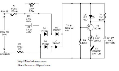 Electronics Projects: AUTOMATIC EMERGENCY TORCH