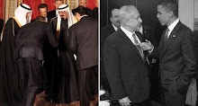 Picture says it all-scolding fi nger to Netanyahu, bows to Saudi tyrant