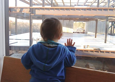 Beats TV! Mason watching construction