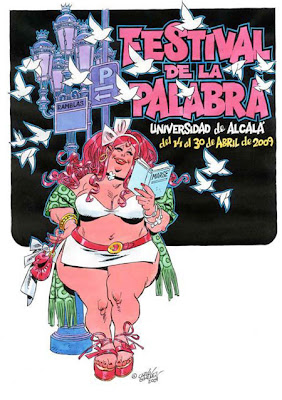 Afiche de Carlos Giménez para el Festival de la Palabra 