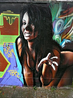 graffiti art on sexy girl