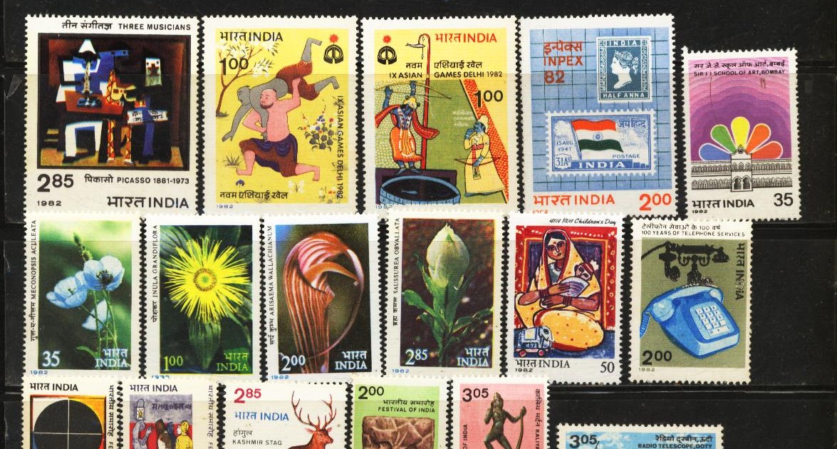 Heritage of Indian stamps site: List of India stamps issue in 1982