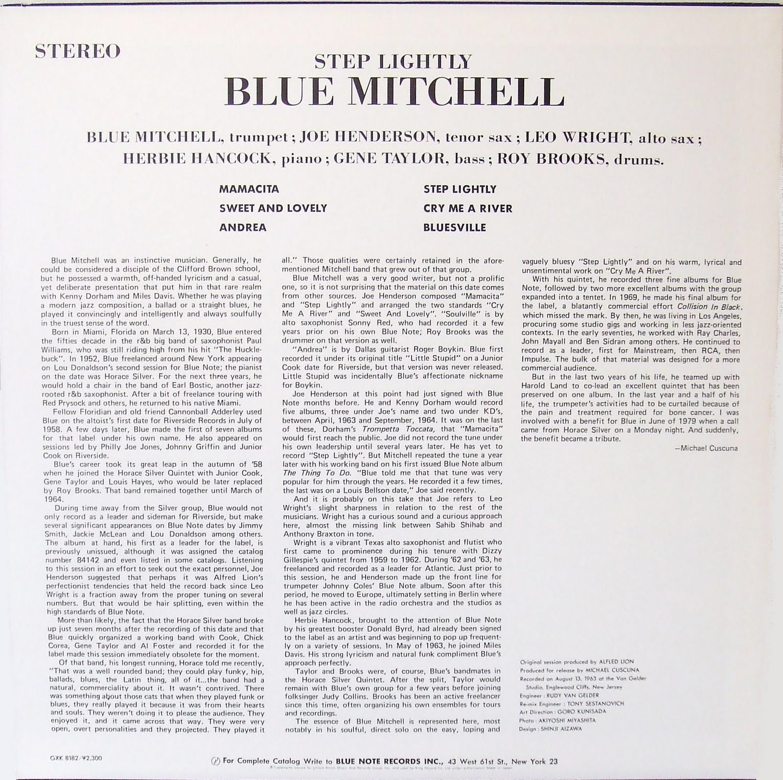 private press Blue Mitchell Step Lightly 1963