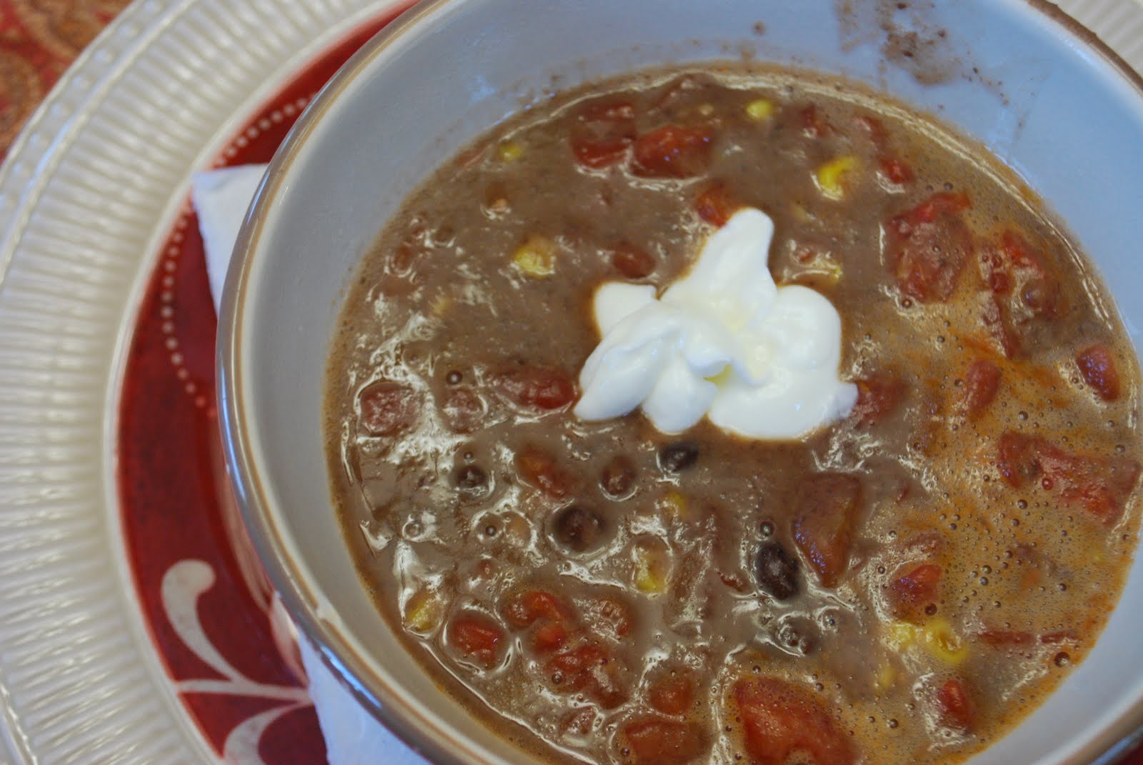 "Pointless" Meals Quick Black Bean and Corn Soup