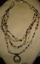 Beaded cabochon necklace