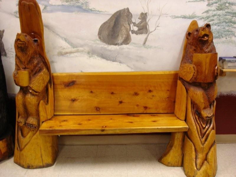 Log Furniture For Sale Bear Bench 1250
