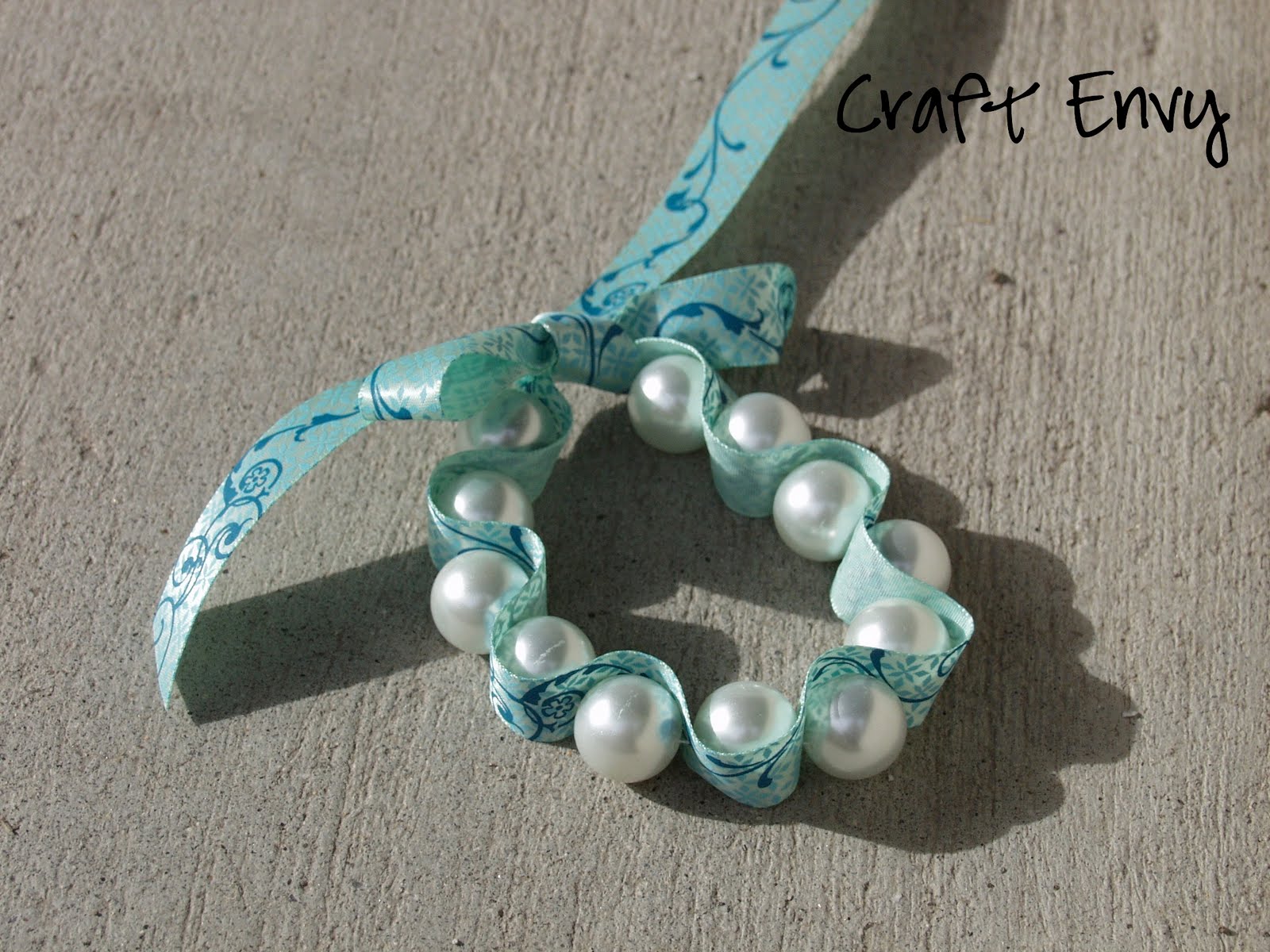 Craft Envy: Pearls and Ribbon Bracelet