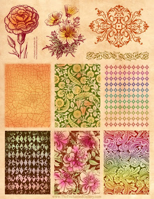EPS Vector of Vector Distressed Patterns - Detailed vector