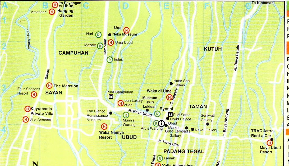 Bali Travel Map: UBUD MAP