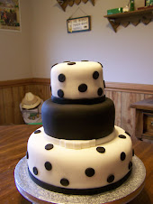 3 Tier Fondant Polka Dot Wedding