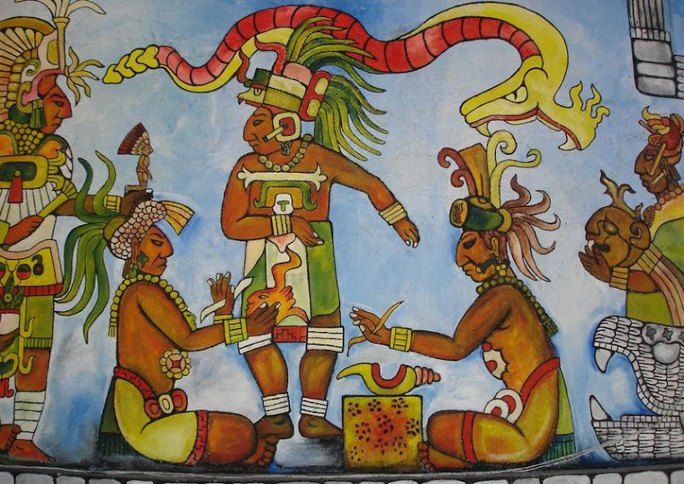 Pintura Maia em Chichen Itza - México