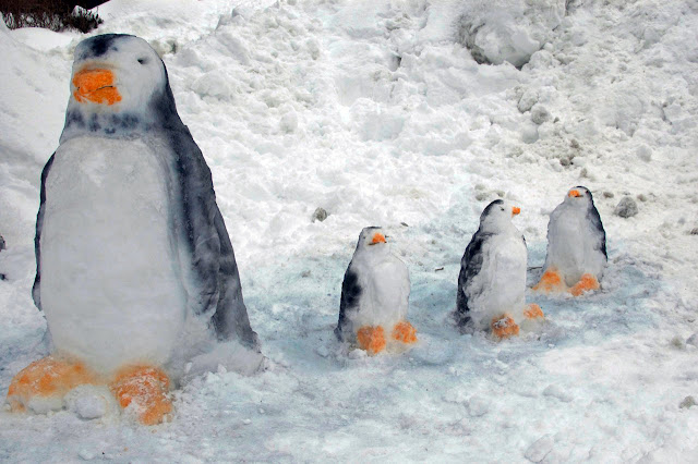 snow pengin easy snow sculpture