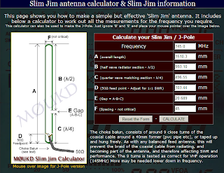 slimjimcal Slim Jim & J-Pole Antenna Calculator By M0UKD