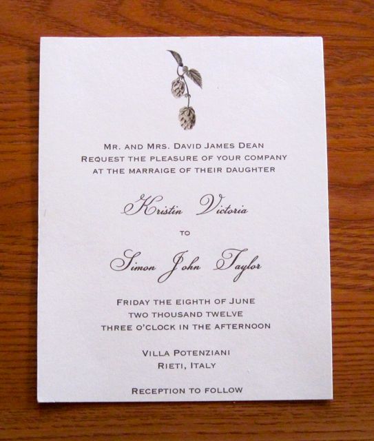 Love's Leftovers by Kristin Our Beer Hops Wedding Invitations, FINALLY