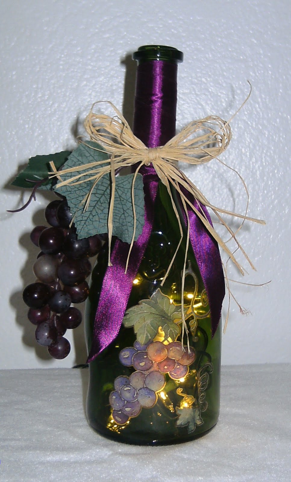 Elegant WIne Bottles Grape Lighted Wine Bottles