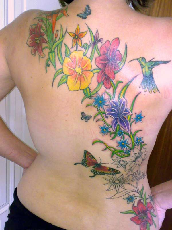 Hummingbird Tattoo Designs. They are usually complemented by a flower,