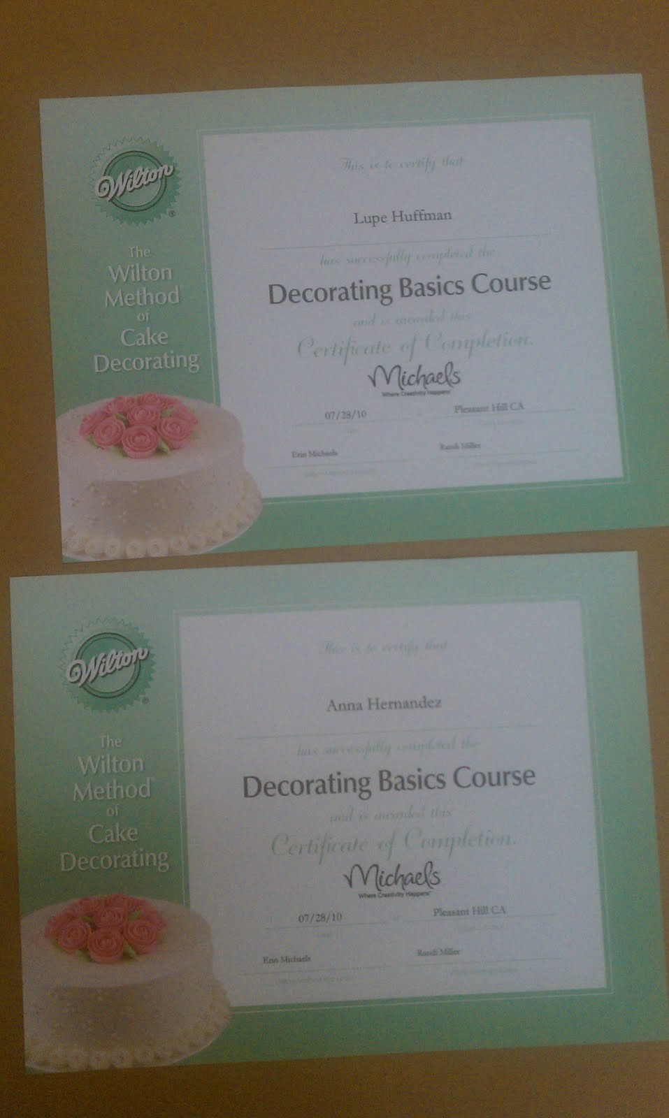 my feelings taste like cupcakes Wilton Cake Decorating Class Course 1 Graduation