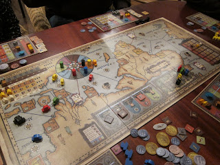 Near the end of a game of Navegador