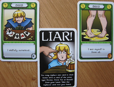 An example of the Liar card being used to substitute a card