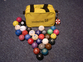 Minigolf sport balls and a Funsports kitbag