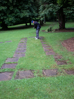 Signs of where the Minigolf course once sat in Pontypool Park