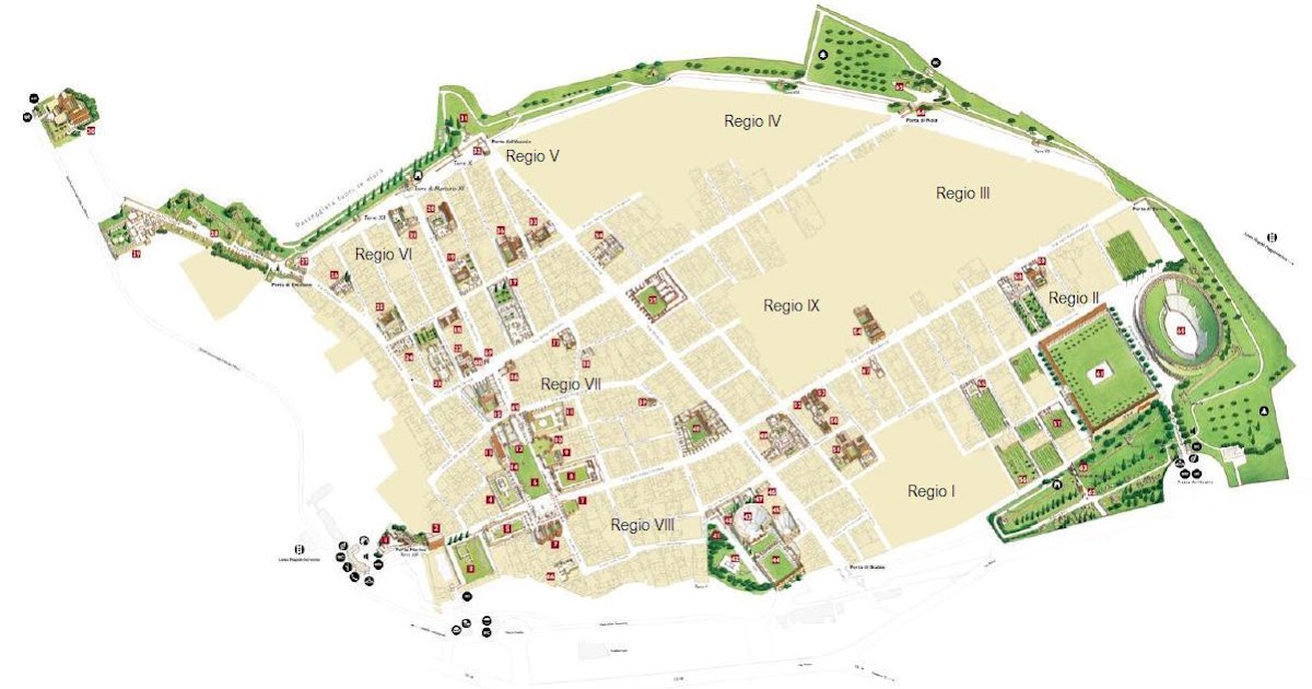 VIAJE ITALIA mapa de la ciudad de Pompeya