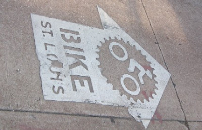 Image of Bike St. Louis street marking