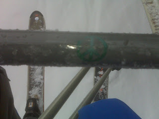 Ski Lift Shot - Peace and Love Symbol