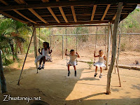the swings at the kindergarten playground