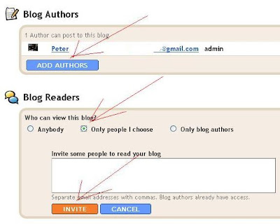 private Blogger blog settings