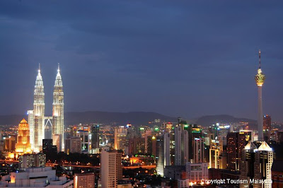 Kuala Lumpur night skyline with copyright notice