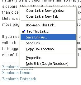 downloading Ramani's 3 column Minima template