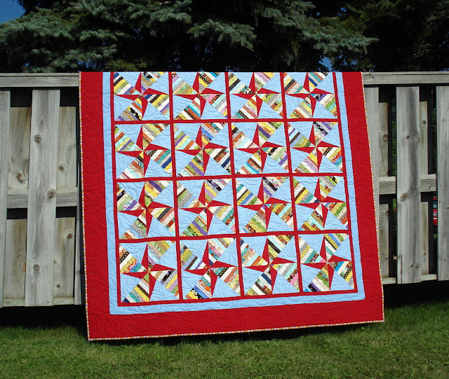 Quilt Story: P's Double Pinwheel String Quilt
