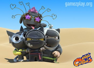 ninja captains in various outfits in the desert