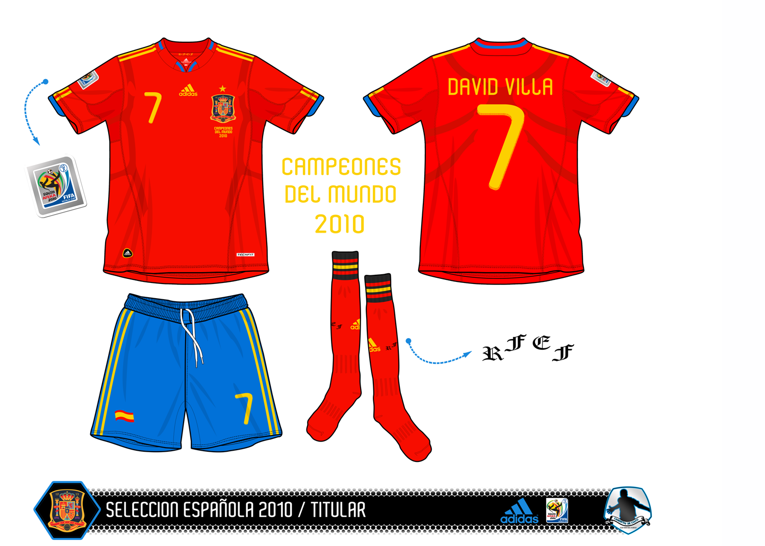 camiseta españa mundial 2010
