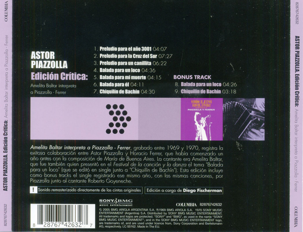 P. & C. Amelita Baltar & Astor Piazzolla Interpreta a Astor