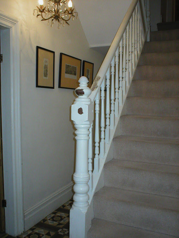 Victorian Staircase BEFORE paint stripping photo image