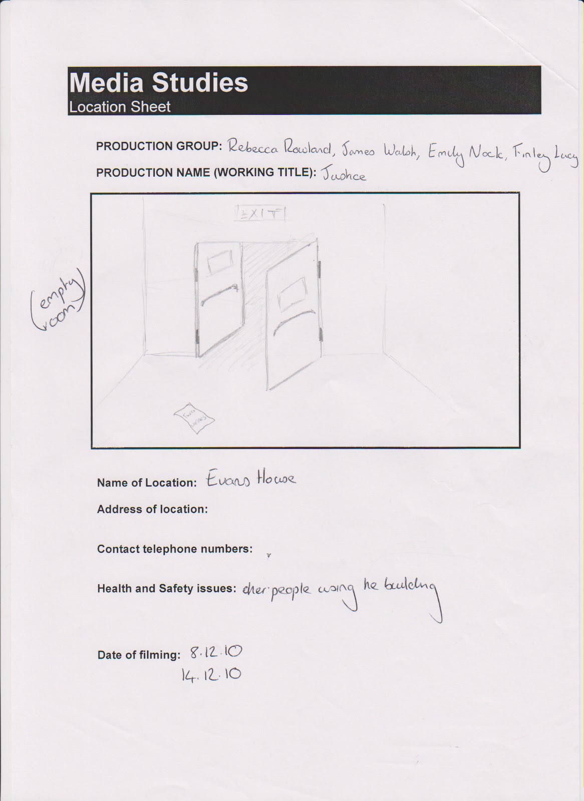 FinleyLucyMedia Section 7 Recce and Location Sheets