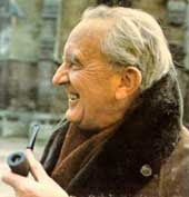 JRR Tolkien with pipe