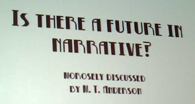 The Future of Narrative title slide by MT Anderson