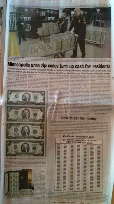 Full page Universal Media Syndicate ad for World Reserve Monetary Exchange uncut $2 bill ad