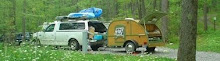 Camping with our homebuilt teardrop trailer.